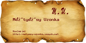 Mátyásy Uzonka névjegykártya